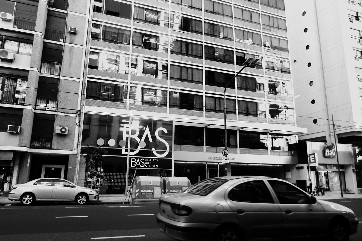 Apartment balconies and street-facing entrances in Buenos Aires' Recoleta neighbourhood